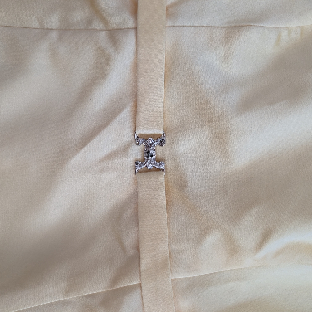 Vintage Elegant Yellow Strapless Dress Size Small - Picture 3 of 6